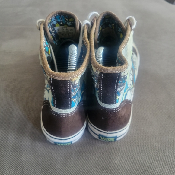 Vans Wellesley Starry Keren Skater High Tops Sz 8 Suede/Canvas Brown and White - Picture 5 of 9